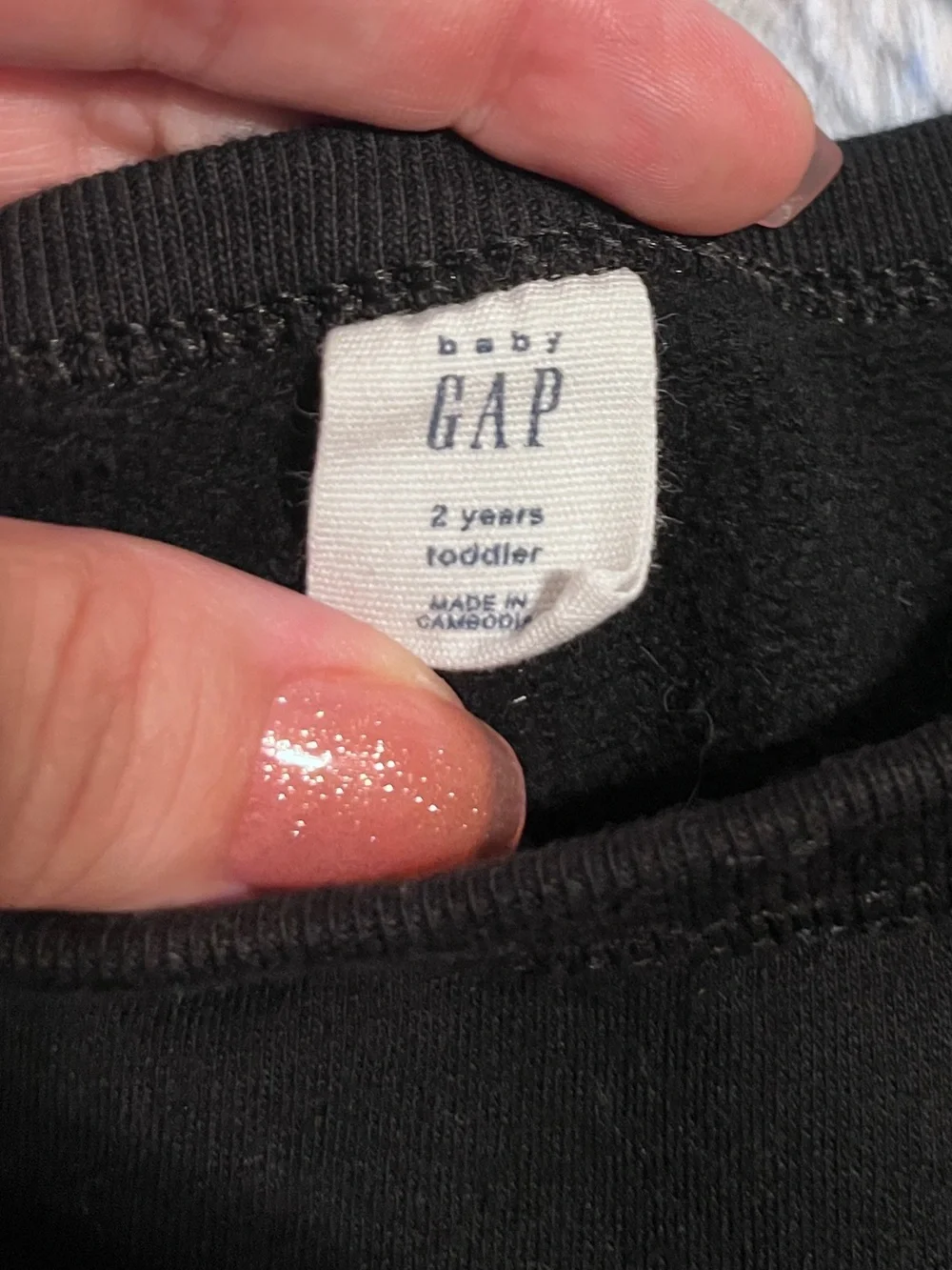 baby GAP Black Logo Crewneck Sweatshirt Unisex Size 2T